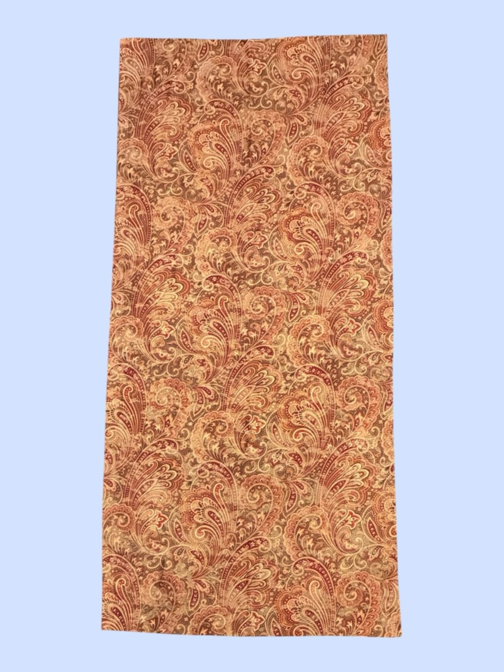 Paisley Curtain Panels Pair Burgundy Olive Green Light Gold 86” X 40” Each - Picture 5 of 11